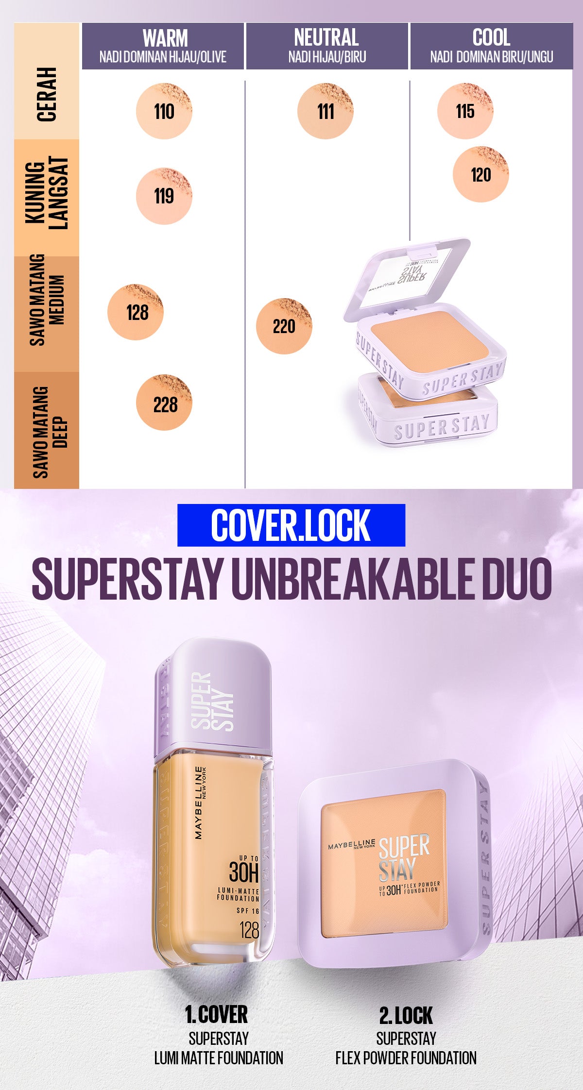 [BARU!] MAYBELLINE OFFICIAL Superstay Flex Powder 30H Longwear Powder Foundation Two-Way Cake Oil Control Transferproof Waterproof Full Coverage Setting Matte Makeup