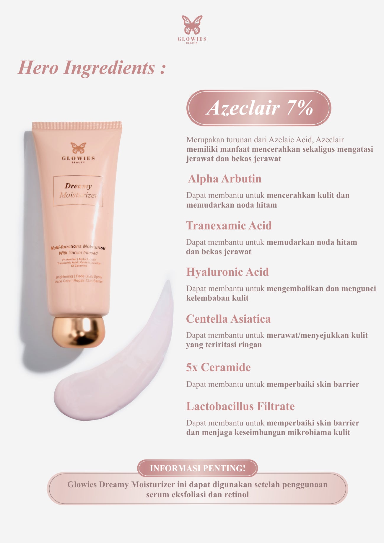 [NEW LAUNCH] Glowies Beauty Adore Package Get Dreamy Moisturizer + Rosemary Complex Hair Oil Membantu Merawat Rambut Menumbuhkan Rambut & Merawat Kulit Wajah Melembapkan Kulit Mengunci Kelembapan & Menjaga Barrier