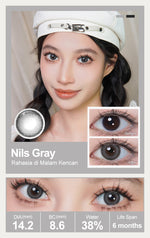 Magister Softlens Minus Gray Series Colored Lenses 14.00mm-14.50mm Seri abu-abu Sepasang 6Bulan