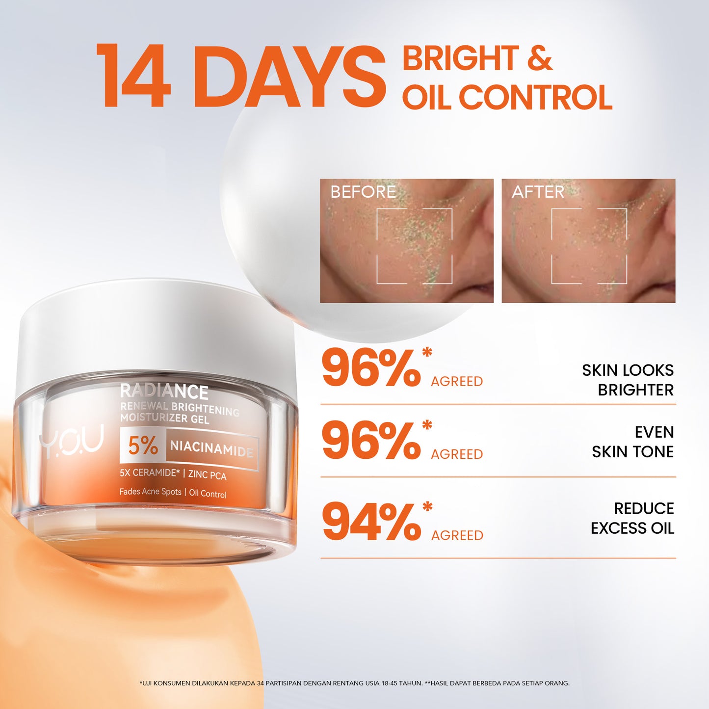 [NEW RADIANCE SERIES] YOU Radiance Antioxidant Brightening Cream 30G & YOU Radiance Renewal Brightening Moisturizer Gel 30G