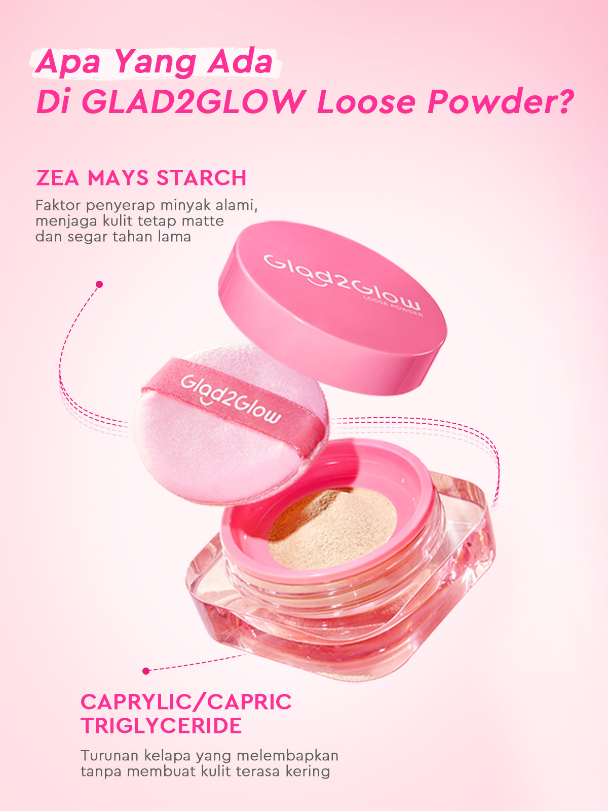 Glad2Glow Perfect Blur&Cover Loose Powder oil control Finishing Kontrol Minyak Tahan Lama Anti Luntur Halus Sempurna & Cover Tinggi bedak padat bedak tabur two way cake cushion foundation setting spray make up g2g glad2glow official store