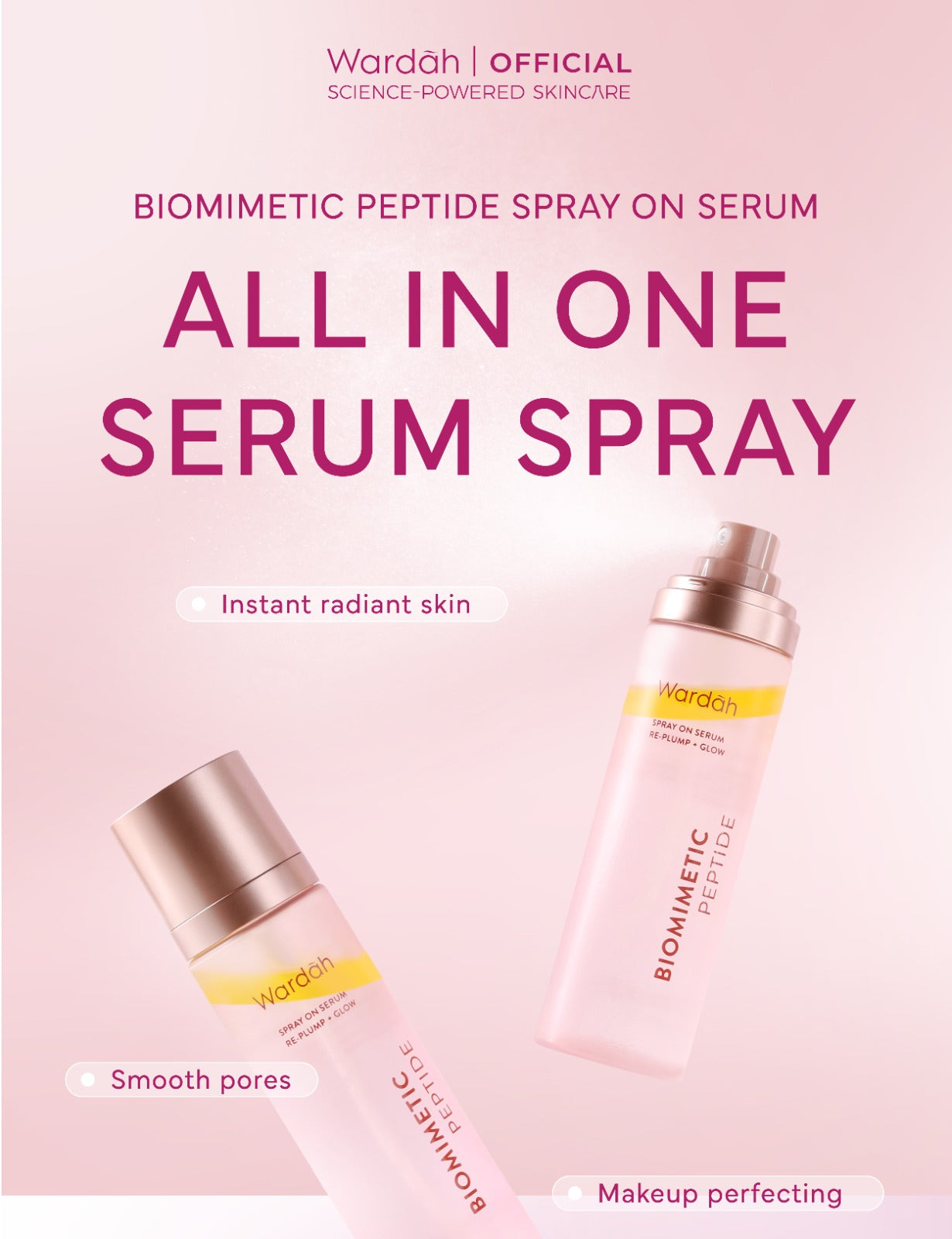 [NEW LAUNCHING!] Wardah Spray On Serum 105 ml - Instant Glowing First Serum Spray - Kulit lebih glowing dan kenyal, Spray Serum, Setting Spray, Radiance Booster, Multifungsi Skincare pendukung Makeup - Skincare
