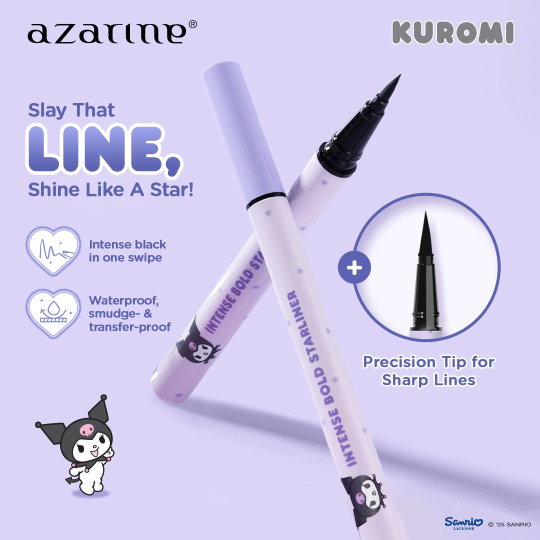 Azarine Intense Bold Starliner [0.55ml] Eyeliner Hitam Waterproof Longlasting Smudgeproof Transferproof Anti Luntur Tahan Lama di Kelopak Berminyak