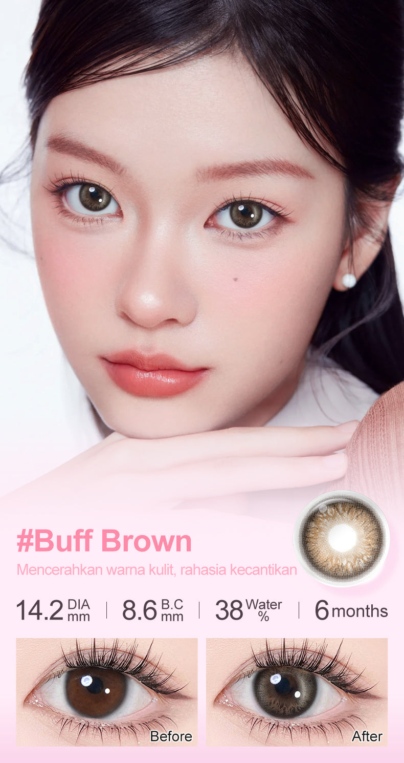 Magister Softlens Normal abu-abu coklat hitam seri Sepasang Lensa kontak diameter14.0-14.5MM kadar air 38% soflens