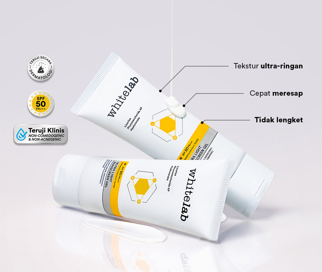 Whitelab Sunscreen Spray SPF 50 PA+++- Ultralight - Sunblock Ringan Anti Komedo Jerawat Pelindung Sinar Matahari UV A UV B Blue Light dengan Niacinamide, Tidak Lengket, Whitecast & Pilling [BPOM]