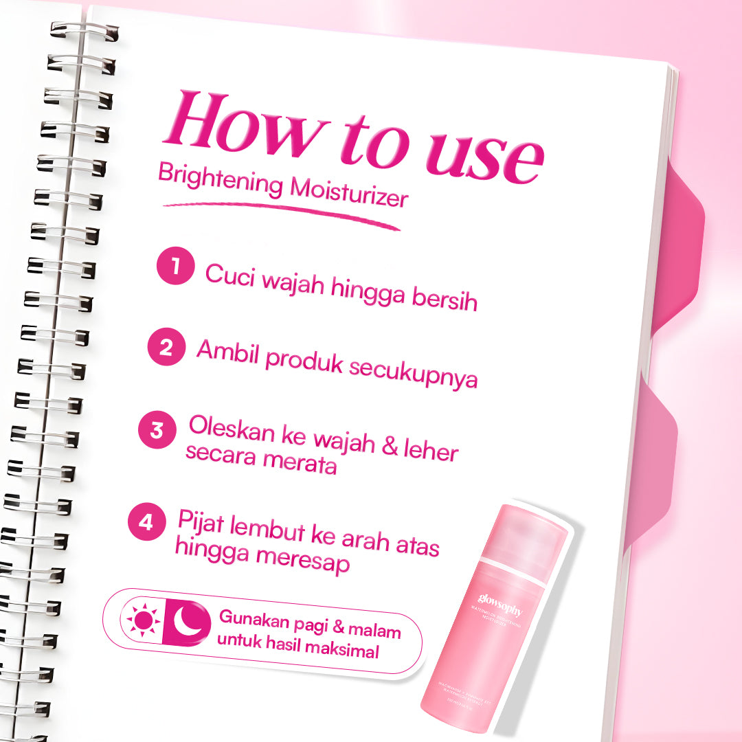 Glowsophy Watermelon Brightening Moisturizer Gel 100ml - Pelembab Wajah Ringan Mencerahkan Kulit dan Meratakan Warna Kulit Kusam Krim Siang dan Malam Perawatan Kulit Ekstrak Watermelon Pelembab Esensi Wajah Perawatan Kulit Pembersih