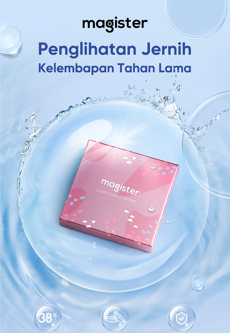 Magister Softlens with solutin Minus Clear lens  -1.00 s/d -10.00 lensa kontak 14.00mm 6 Monthly softlen  nyaman dan alami Solusi perawatan hadiah waktu terbatas