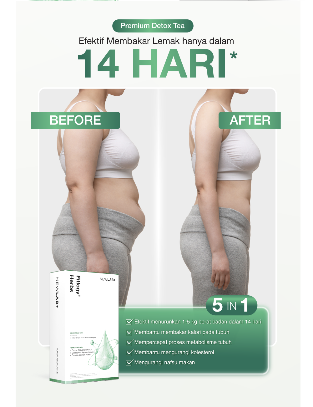 NEWLAB Paket 2 Box Fitlogy Tea Drink | Herbal Tea | Minuman Teh Hijau Herbal 56 Tea Bags