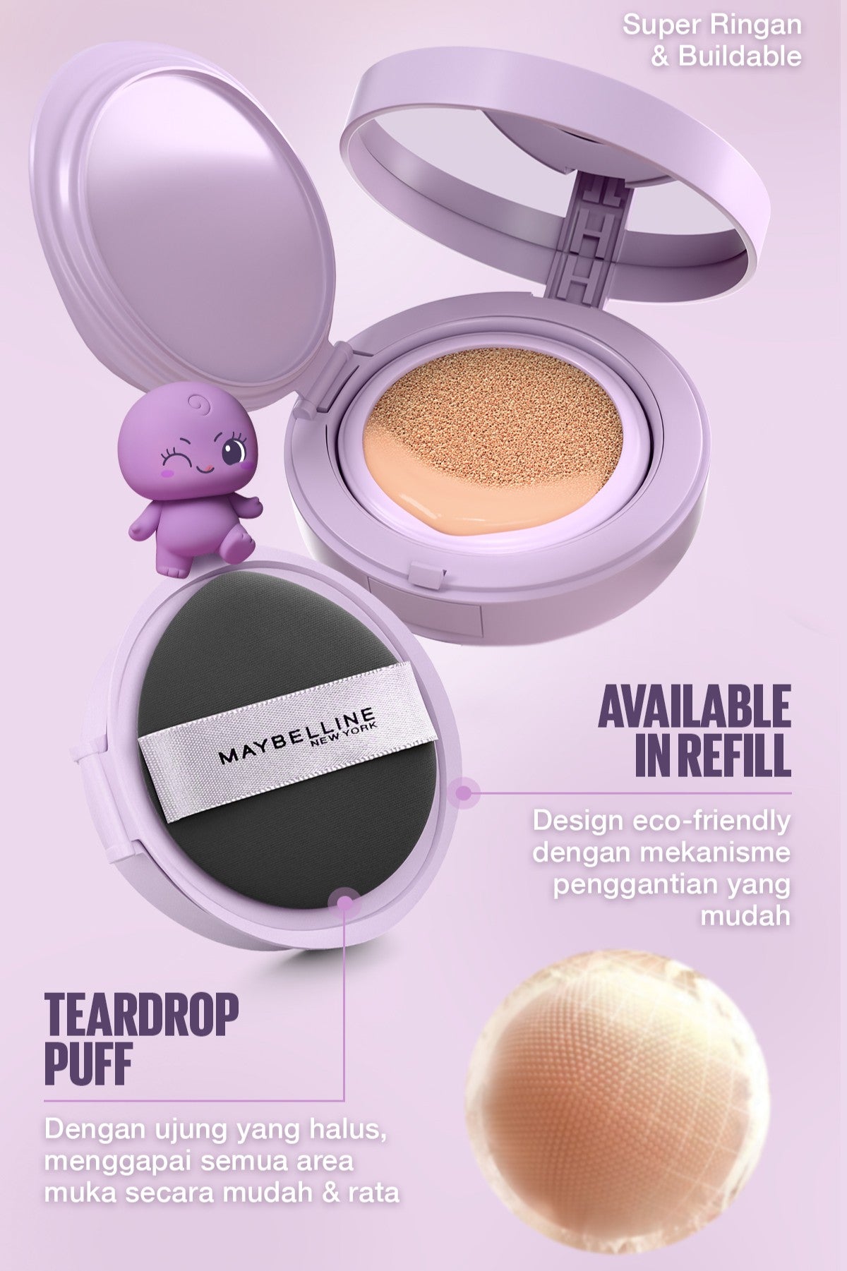 [NEW LAUNCH] NINGNING CHOICE - MAYBELLINE OFFICIAL Superstay Baby Matte Cushion 24H Baby Smooth Blurring Matte Oil Control Full Coverage Refill Transferproof Waterproof Matte Makeup Tidak Transfer Minim Oksidasi Cocok Untuk Kulit Berminyak Kulit Kering