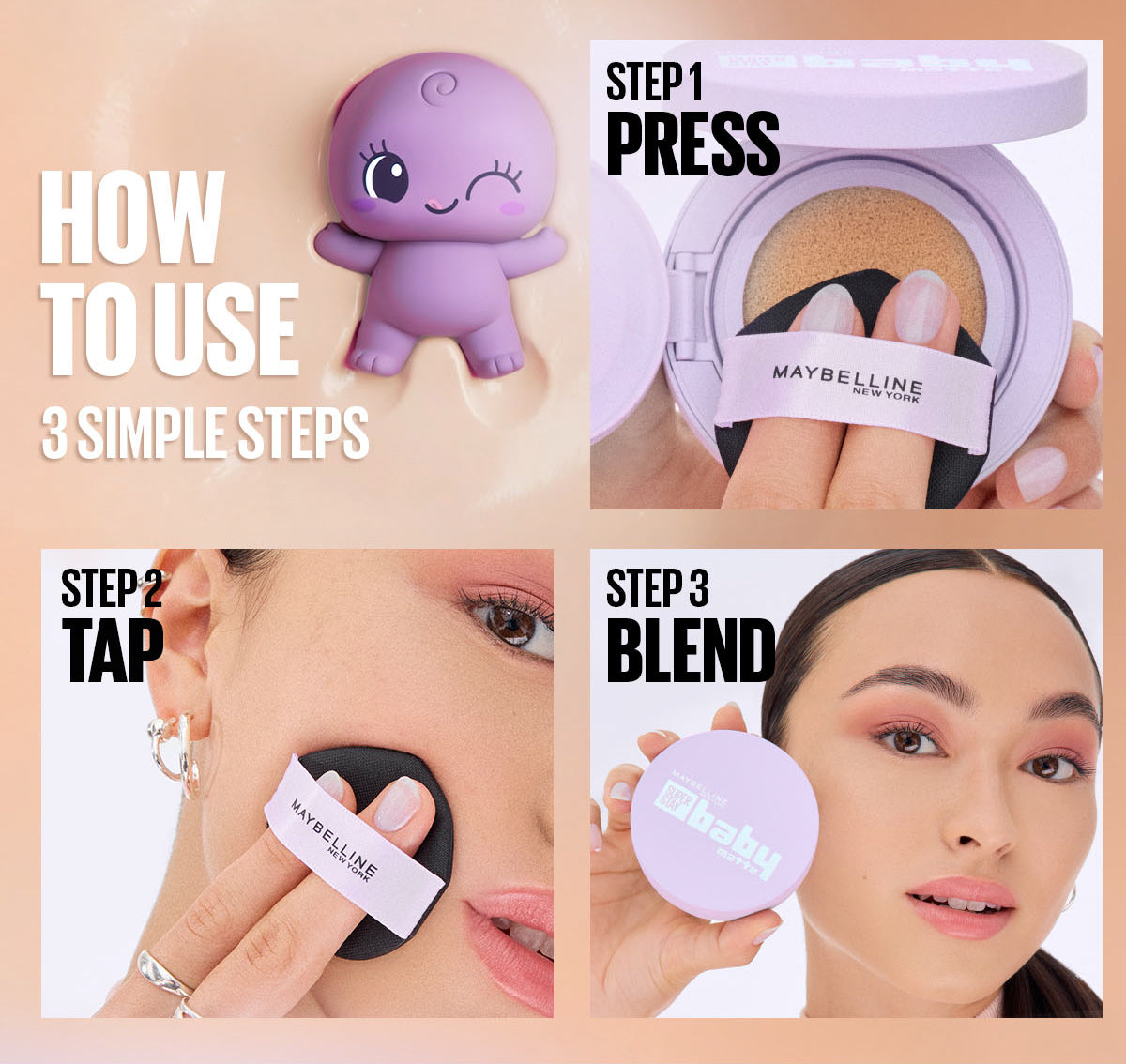 [NEW LAUNCH] NINGNING CHOICE - MAYBELLINE OFFICIAL Superstay Baby Matte Cushion 24H Baby Smooth Blurring Matte Oil Control Full Coverage Refill Transferproof Waterproof Matte Makeup Tidak Transfer Minim Oksidasi Cocok Untuk Kulit Berminyak Kulit Kering