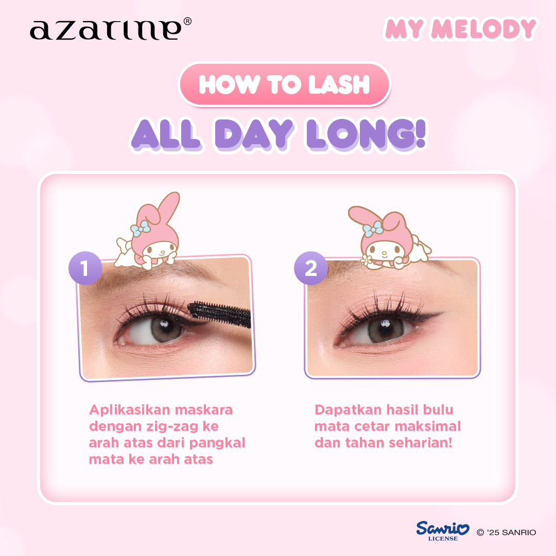Azarine High Up! Lashting Mascara [4gr] Dual Finish Efek Lash Lift untuk Bulu Mata Lebih Tebal Panjang Tahan Lama Waterproof Transferproof Smudgeproof