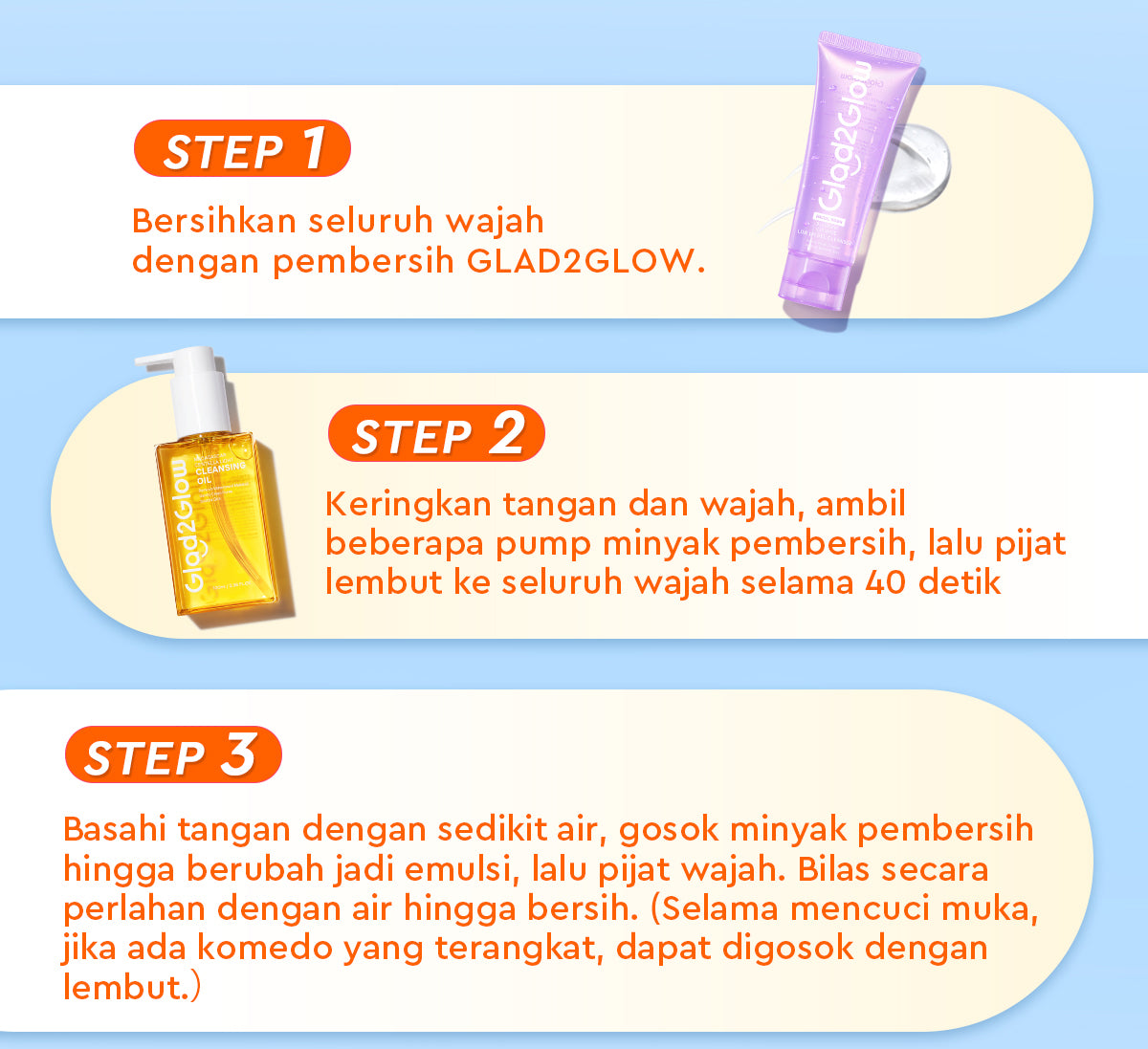 [Ready Stock]Glad2Glow Madagascar Centella Light Cleansing Oil 100ml/200ml micellar water pembersih wajah Penghapus riasan lembut tanpa iritasi Menghapus riasan tahan air dengan cepat dan menyegarkan muka wajah g2glow official store