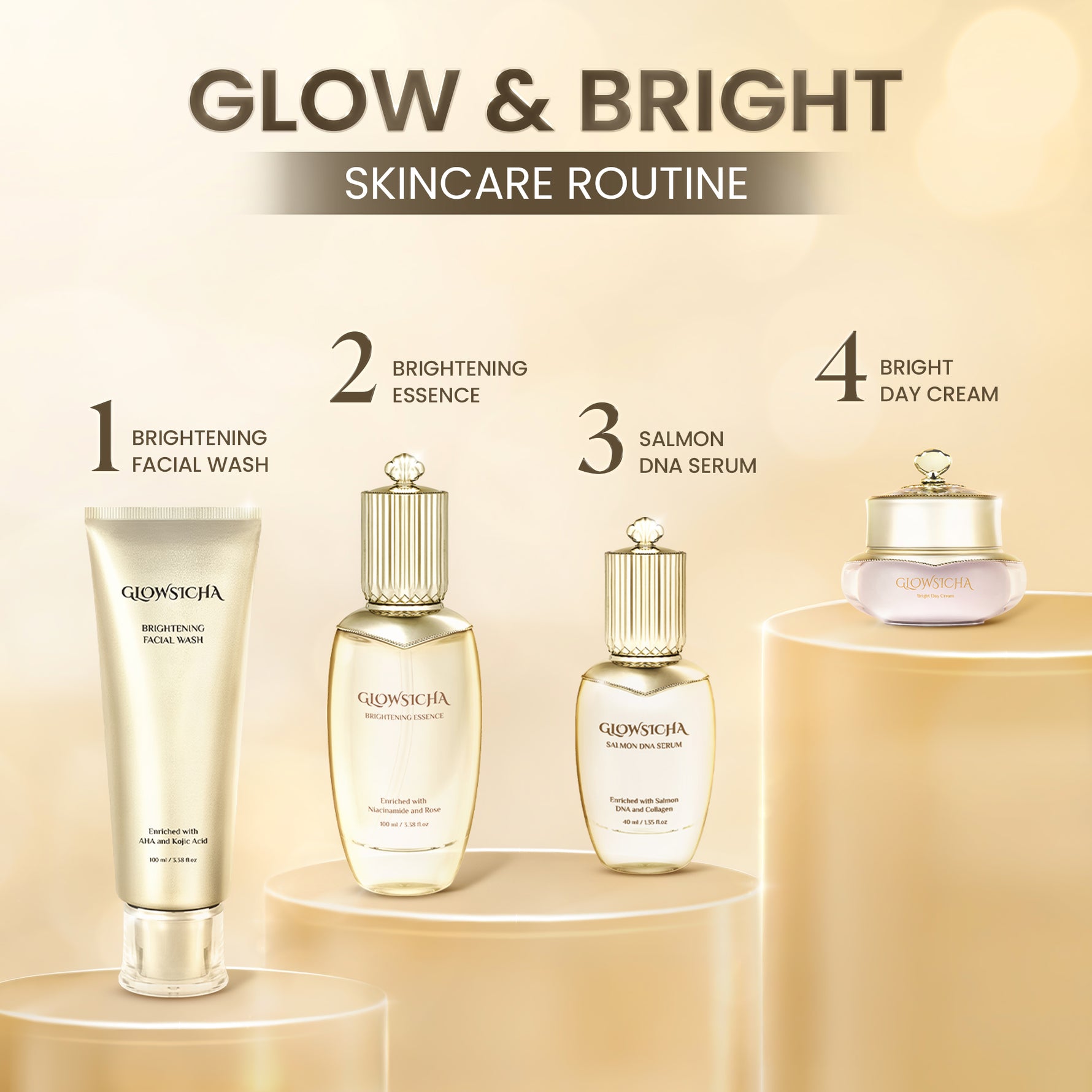 Glowsicha - Salmon DNA Serum - Mencerahkan Melembabkan Anti Aging Cerah Kencang Glowing Perawatan Wajah Anti Keriput Skincare Serum BPOM Wajah Cerah Lembab Awet Muda Skin Booster