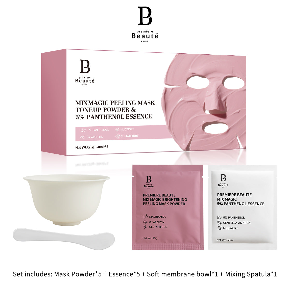 Premiere Beaute [DAPAT 2] Mix Magic Clean Sooth & Brightening Peeling Mask Set Soothing Calming Brightening Oil Control Whitening for Acne Prone Skin