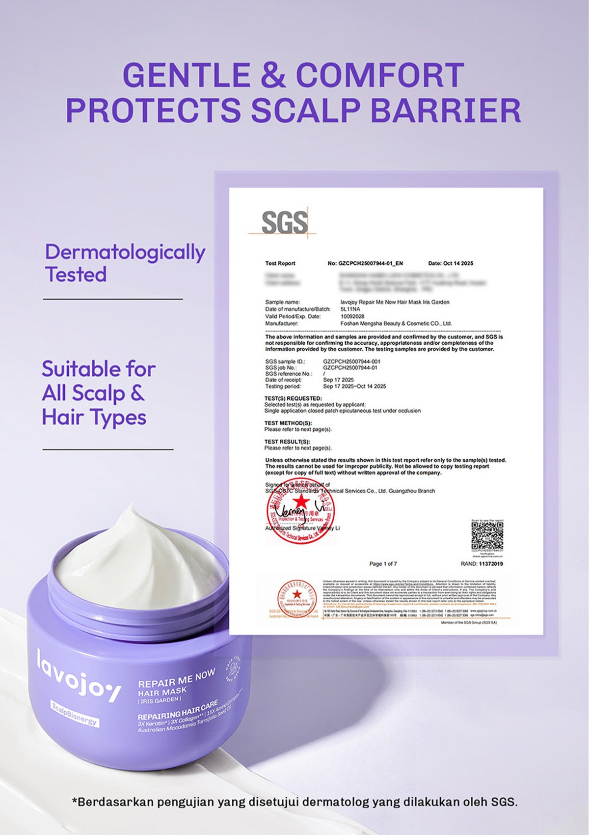 [NEW LAUNCH]  Lavojoy Repair Me Now Hair Mask Iris Garden 250ml | Halus & Berkilau Tanpa Lepek | Multi-Layering Repair With 3×Keratin + 3×Collagen + 15× Amino Complex + Argan + Macadamia Oil + Peptide Hydra-Repair