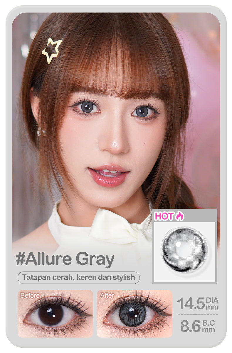 [Candy Brown Minus 8.00]Magister Softlens Berwarna Sepasang Big Eyes 14.5mm Candy Brown Allure Gray Softlens 6bulan