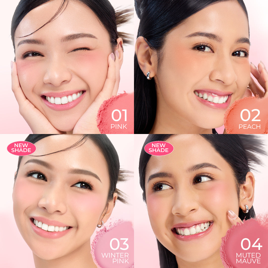 Hanasui Perfect Cheek Blush & Go Powder - Blush On Powder Natural Radiant Finish Melembabkan Cerah Antioksidan