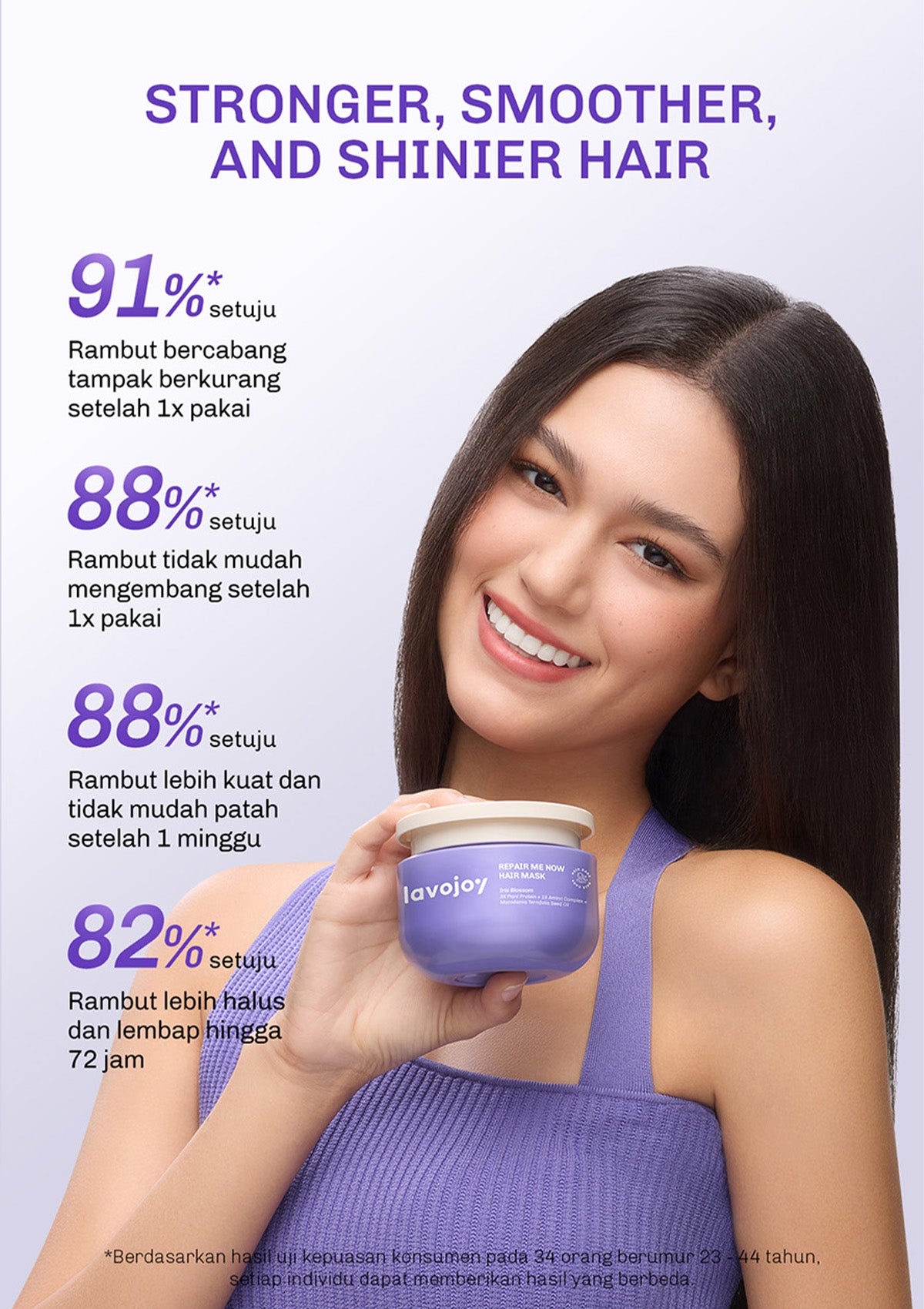 [FOR DAMAGED & COLORED HAIR] Lavojoy Repair Me Now 2in1 Bundle Shampoo 280ml + Hair Mask 250ml | Paket Perawatan Rambut Halus & Berkilau Tanpa Lepek