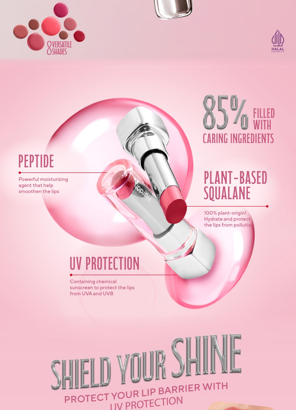 NEW! WARDAH Glossicle Peptide Balm - Ombre Glossicle - Dilengkapi dengan Peptide & UV Filter - Memperkuat Lip Barrier - Tidak Lengket- Glossy - Lip Balm -Lip Tint - Makeup - Natural Gloss - Glossy - Tinted Balm