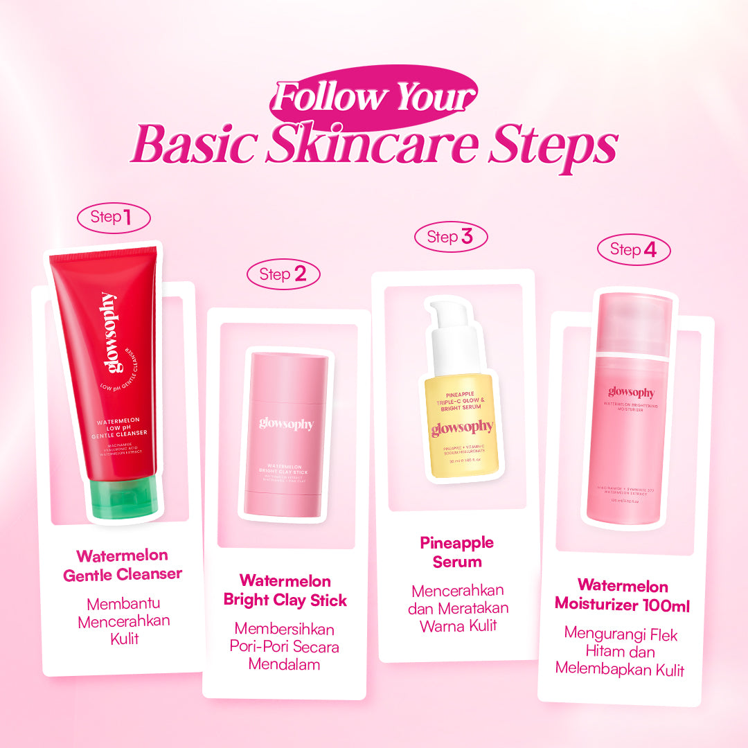Glowsophy Watermelon Brightening Moisturizer Gel 100ml - Pelembab Wajah Ringan Mencerahkan Kulit dan Meratakan Warna Kulit Kusam Krim Siang dan Malam Perawatan Kulit Ekstrak Watermelon Pelembab Esensi Wajah Perawatan Kulit Pembersih