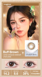 Magister Softlens Minus Brown Series 1pasang lensa kontak warna 14.0~14.5mm dubai Seri Coklat 6Bulan
