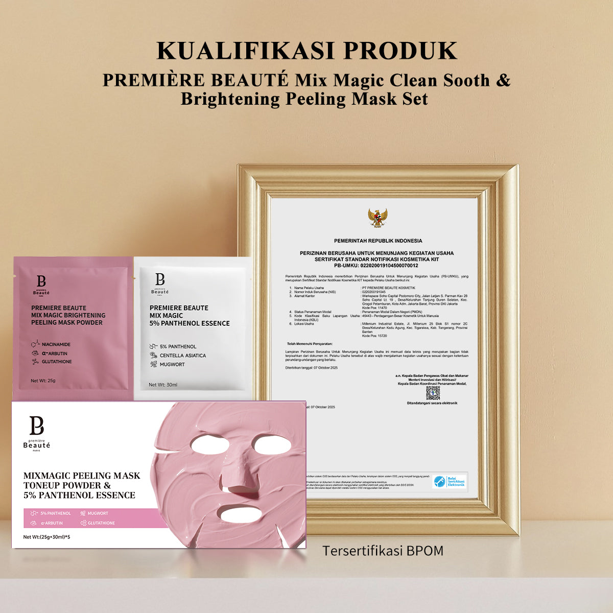 Premiere Beaute [DAPAT 2] Mix Magic Clean Sooth & Brightening Peeling Mask Set Soothing Calming Brightening Oil Control Whitening for Acne Prone Skin