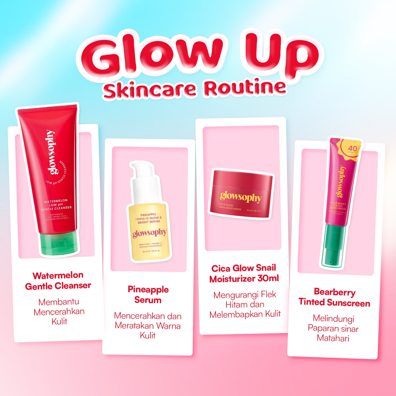 [NEW LAUNCH] Glowsophy Cica Glow Snail Moisturizer - Melembabkan kulit wajah, slimy-textured moisturizer, Membantu menenangkan kulit wajah , Mencerahkan wajah