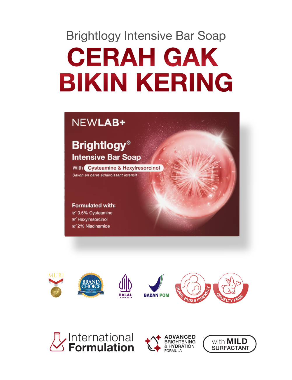 [PAKET HEMAT] NEWLAB Brightlogy Intensive Ultimate Soap Bar - Sabun Badan Memutihkan &  Mencerahhkan, Meratakan warna kulit dan lembap