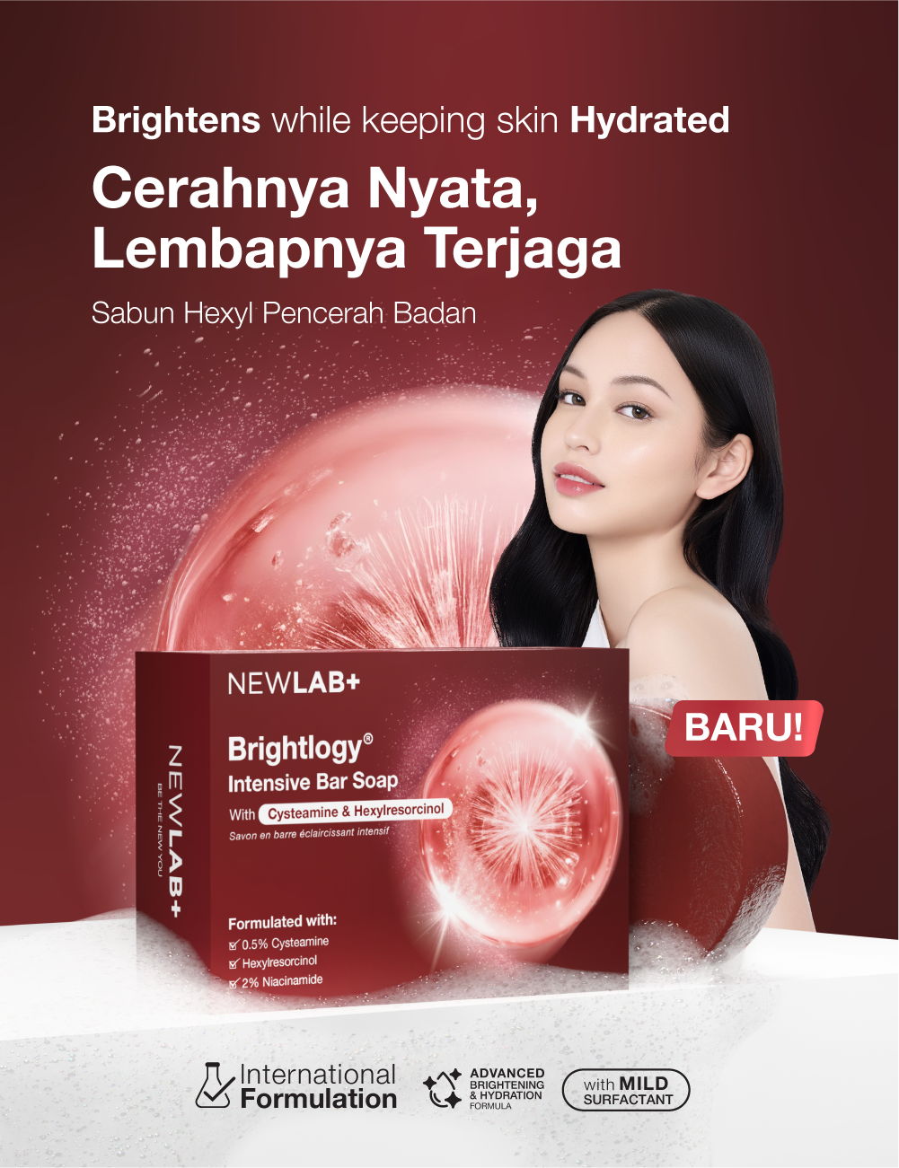 [PAKET HEMAT] NEWLAB Brightlogy Intensive Ultimate Soap Bar - Sabun Badan Memutihkan &  Mencerahhkan, Meratakan warna kulit dan lembap
