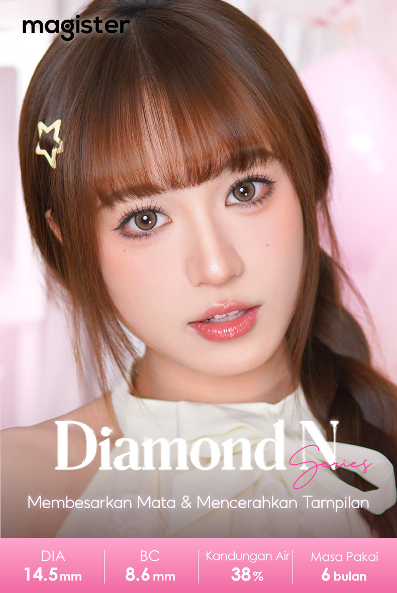 [Candy Brown Minus 8.00]Magister Softlens Berwarna Sepasang Big Eyes 14.5mm Candy Brown Allure Gray Softlens 6bulan