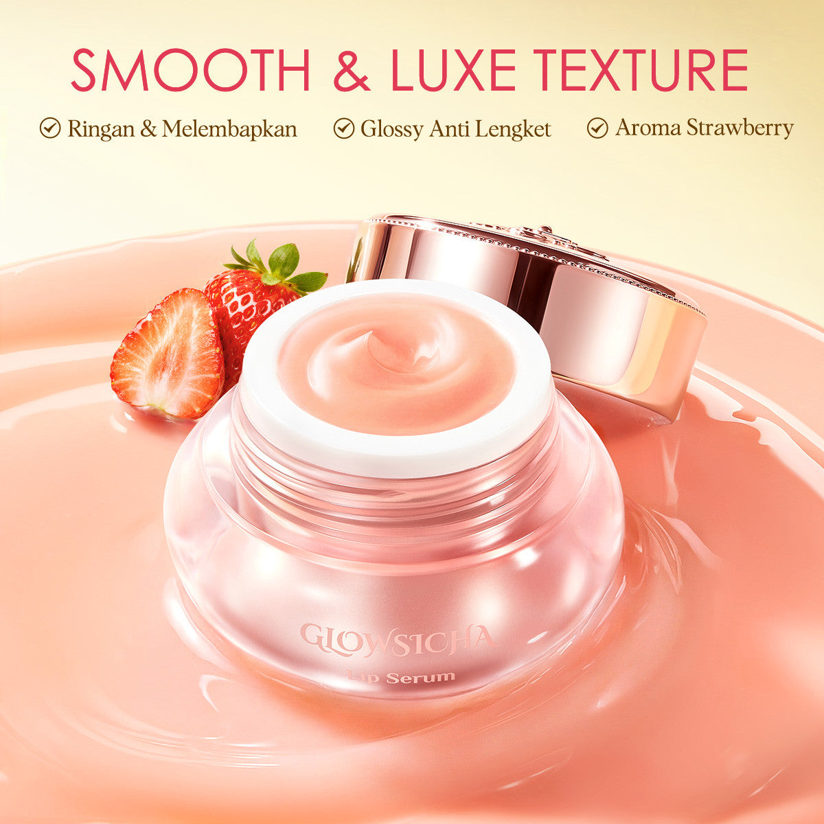 Glowsicha - Pink Plump Treatment Lip Serum Pelembab Bibir Serum Bibir Pink Berkilau alami Tahan Lama Melembabkan Pencerah Bibir Pink Merona Lembut