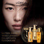 [PAKET HEMAT ISI 2] L'Oreal Paris Elseve Extraordinary Oil Gold Hair Treatment Serum 100mlx2Pcs - Rambut Halus Berkilau dalam Satu Pemakaian - dari Bunga Istimewa Omega 3 - Perawatan Rambut Vitamin Rambut Twinpack 100ml Rambut Kering Kusam Treatment