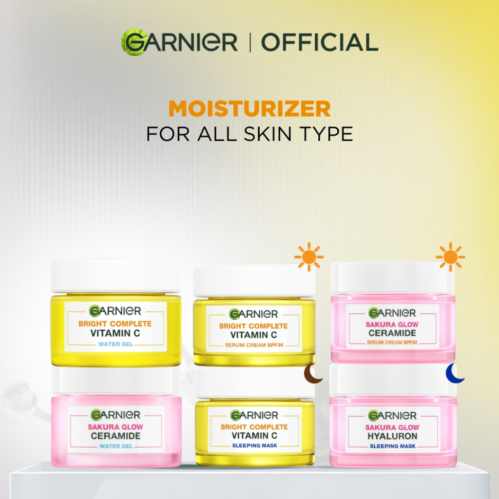 GARNIER Moisturizer ALL VARIANT 50ml Vitamin C Ceramide Barrier Moisturizer Gel Hydrating Day Cream Tone Up Glowing Skincare Water Gel Krim Siang Pelembab wajah cerah brightening cream pemutih wajah mois mosturizer mousturizer