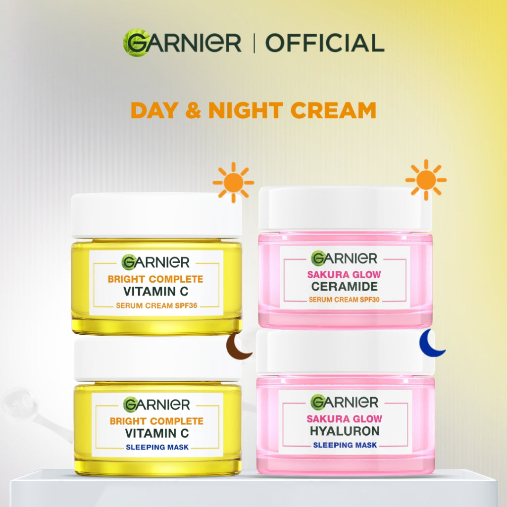 [PAKET HEMAT ISI 2] Garnier Perfect Simple Set Day Cream & Night Cream 50 ml Krim Siang & Krim Malam Mencerahkan Bundle Paket Skincare 1 set lengkap moisturizer tone up Untuk Kulit Cerah & Glowing pelembab wajah cream pemutih wajah glowing cepat