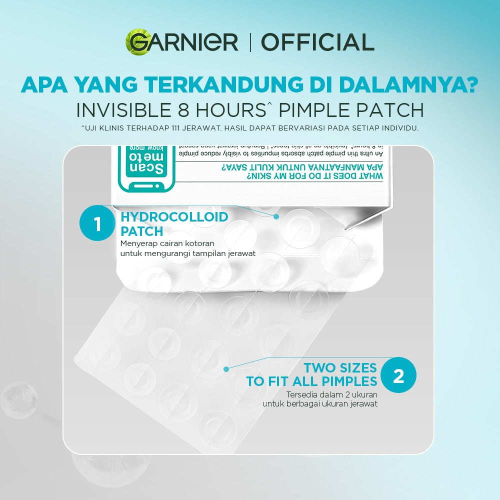 [EKSKLUSIF] Garnier Invisible Acne Patch Jerawat Transparan Isi 22 Pimple Patch Sticker jerawat kempes dalam 8 jam