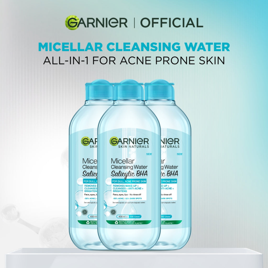 [PAKET HEMAT ISI 3] GARNIER Micellar Water 400ml ALL VARIANT Skincare Cleansing - Pembersih Wajah & Make up untuk Kulit Sensitif Micellar Cleansing Water Paket Skincare 1 set lengkap