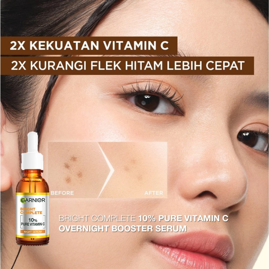 GARNIER Serum Skincare ALL VARIANT Serum Mencerahkan Wajah Vitamin C Ceramide Salycilic Acid Night Peeling Serum 15ml 30ml 50ml Cocok untuk semua jenis kulit Serum Pagi & Malam