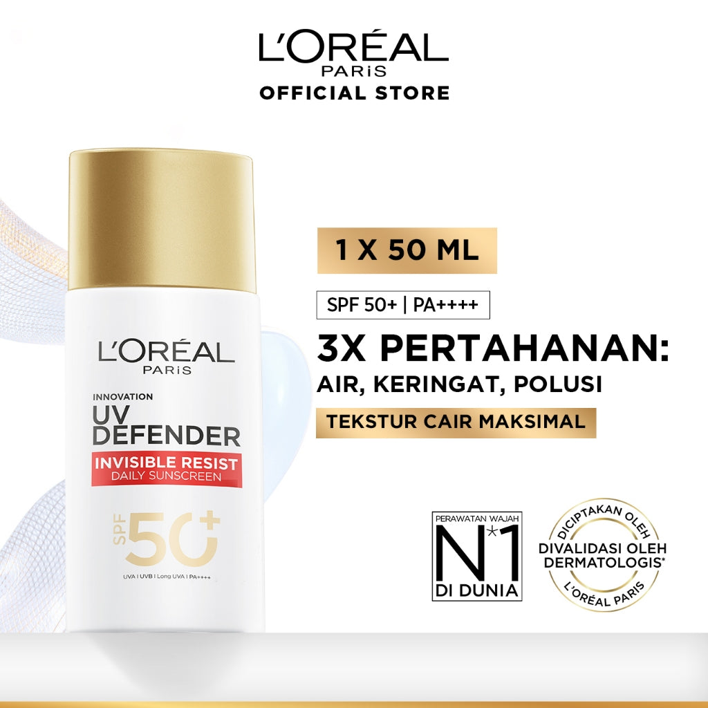 [NEW LAUNCH] L’Oreal Paris UV Defender Aquafusion Daily Water Gel Sunscreen SPF50+ PA++++, Sunscreen Seringan Air, 24 Jam Terhidrasi