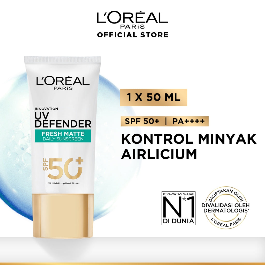 [NEW LAUNCH] L’Oreal Paris UV Defender Aquafusion Daily Water Gel Sunscreen SPF50+ PA++++, Sunscreen Seringan Air, 24 Jam Terhidrasi