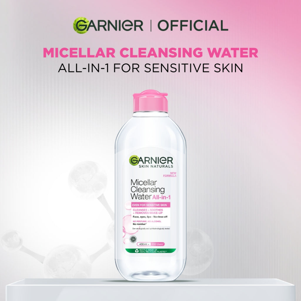 [PAKET HEMAT ISI 2] GARNIER Micellar Water 400ml ALL VARIANT Skincare Cleansing - Pembersih Wajah & Make up untuk Kulit Sensitif Micellar Cleansing Water Paket Skincare 1 set lengkap