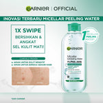 BARU Garnier Micellar Water Peeling Exfoliating 1% AHA + PHA - 400ml Skincare Pembersih Wajah & Make up untuk mengangkat sel kulit mati
