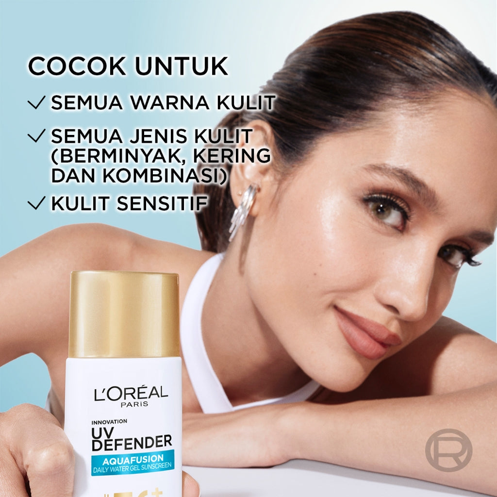 [NEW LAUNCH] L’Oreal Paris UV Defender Aquafusion Daily Water Gel Sunscreen SPF50+ PA++++, Sunscreen Seringan Air, 24 Jam Terhidrasi