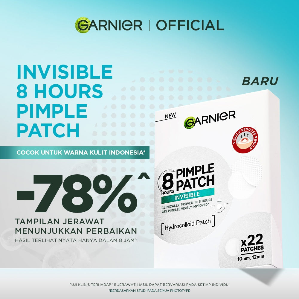 [EKSKLUSIF] Garnier Invisible Acne Patch Jerawat Transparan Isi 22 Pimple Patch Sticker jerawat kempes dalam 8 jam