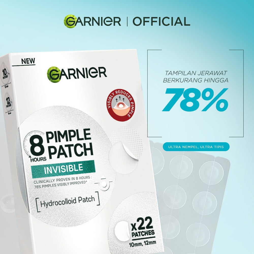 [EKSKLUSIF] Garnier Invisible Acne Patch Jerawat Transparan Isi 22 Pimple Patch Sticker jerawat kempes dalam 8 jam