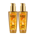 [PAKET HEMAT ISI 2] L'Oreal Paris Elseve Extraordinary Oil Gold Hair Treatment Serum 100mlx2Pcs - Rambut Halus Berkilau dalam Satu Pemakaian - dari Bunga Istimewa Omega 3 - Perawatan Rambut Vitamin Rambut Twinpack 100ml Rambut Kering Kusam Treatment
