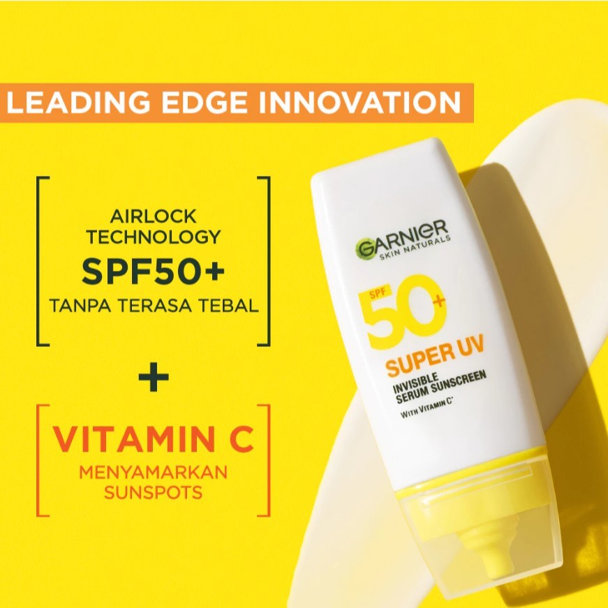 GARNIER Super UV Serum Sunscreen ALL VARIANT SPF 50+ PA++++ Vitamin C Skincare - 30ml Sunblock Mencerahkan Wajah sunscreen spf 50 pa ++++ Tabir Surya Sunscreen Spray