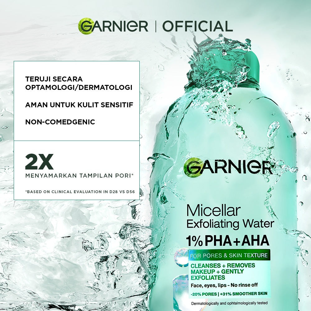 GARNIER Micellar Water ALL VARIANT 400ml Skincare Cleansing - Pembersih Wajah & Make up Membersih dalam sekali swipe Suitable for All Skin Brightening Clear Skin Micellar Cleansing Water