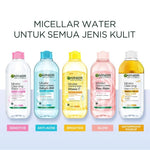 GARNIER Micellar Water ALL VARIANT 400ml Skincare Cleansing - Pembersih Wajah & Make up Membersih dalam sekali swipe Suitable for All Skin Brightening Clear Skin Micellar Cleansing Water
