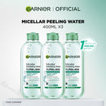 BARU Garnier Micellar Water Peeling Exfoliating 1% AHA + PHA - 400ml Skincare Pembersih Wajah & Make up untuk mengangkat sel kulit mati