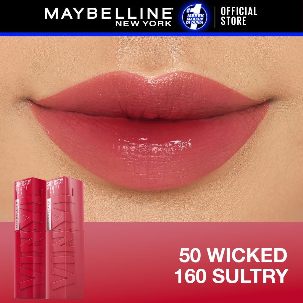 MAYBELLINE OFFICIAL Paket Hemat Superstay Vinyl Ink 2 pcs Ombre Set Lipstick Long Lasting